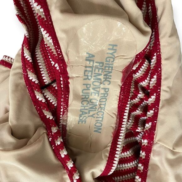 Peony Swimwear Poolside One Piece Swimsuit with Tie Red White - Picture 5 of 14